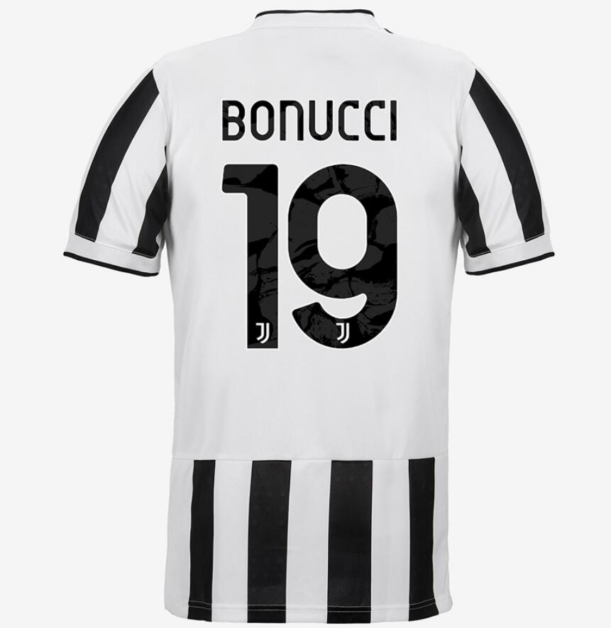 2021/22 Juventus Home Kit Soccer Jersey with BONUCCI 19 printing